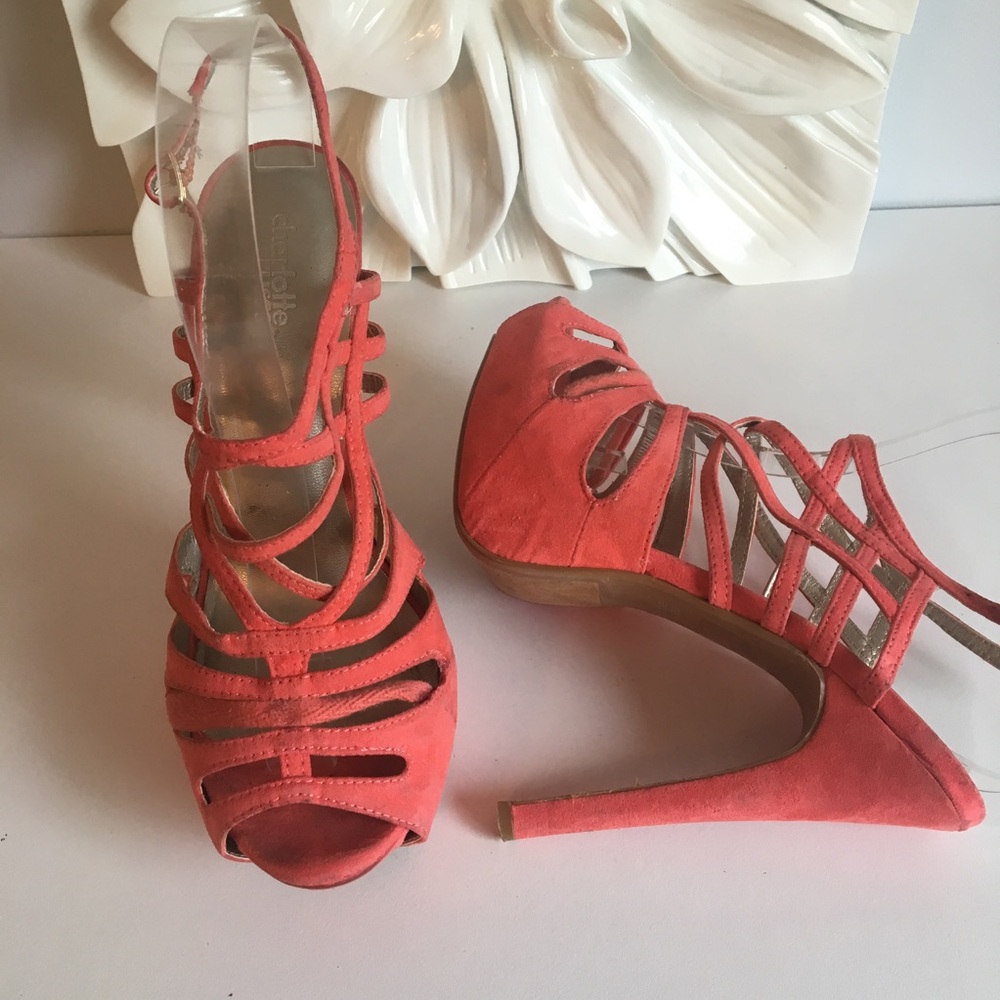 Blush color Platform High Heel Open Toe SZ 8